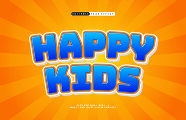 happy kids editable text effect with a kids and school text style