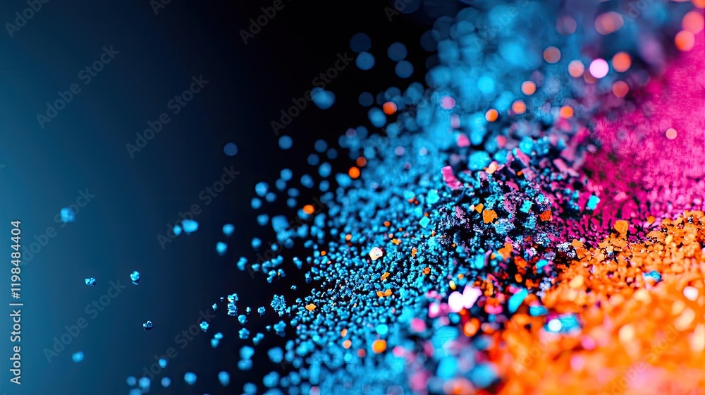 Poster dust pollution idea. vibrant colorful dust creating a stunning visual texture and abstract backgroun