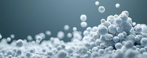 Dust pollution concept. Microscopic view of particles showcasing intricate structures and textures in a dynamic environment.