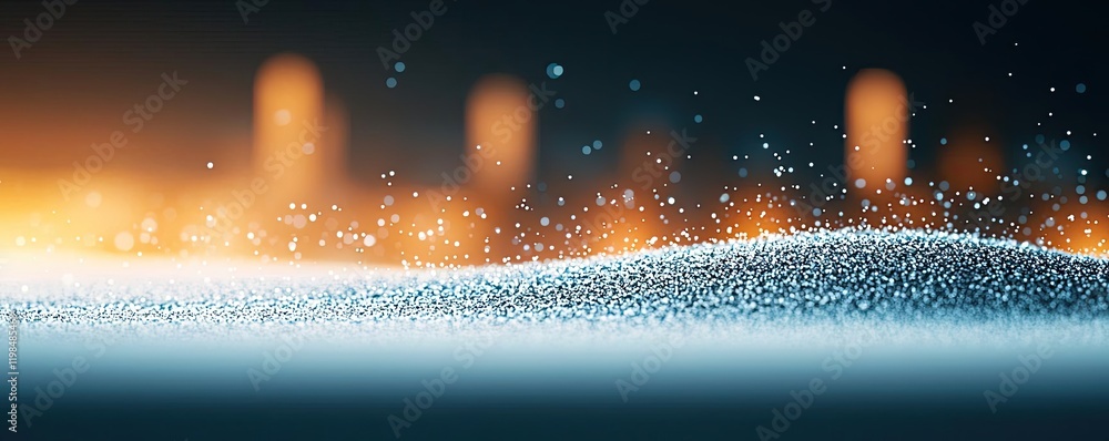 Poster dust pollution idea. abstract light bokeh with sparkling particles creating a dreamy, futuristic atm