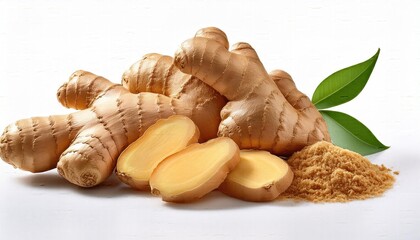 Ginger images, ginger root and ginger, Ginger on a white isolated background