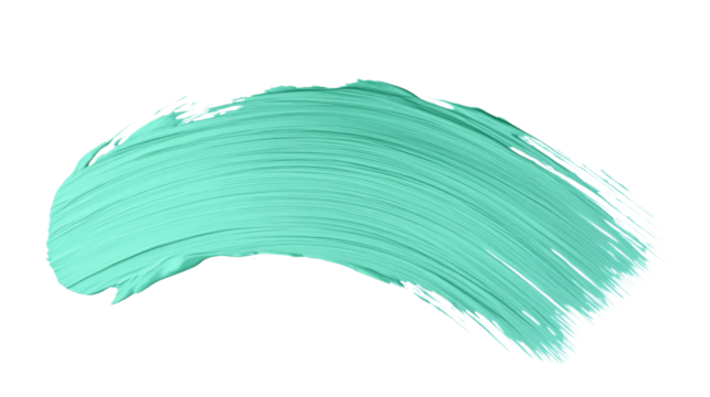 Mint Green Brush Stroke, isolated on transparent background