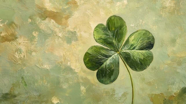 Serendipitous Four-Leaf Clover Bringing Luck in Lush Greenery