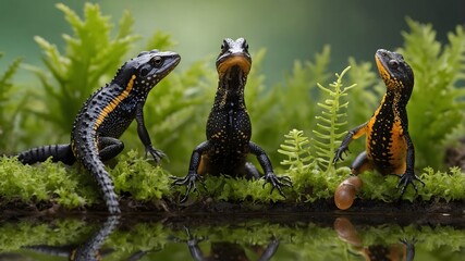 Obraz premium Great Crested Newt Life Cycle: A Journey Through Developmental Stages
