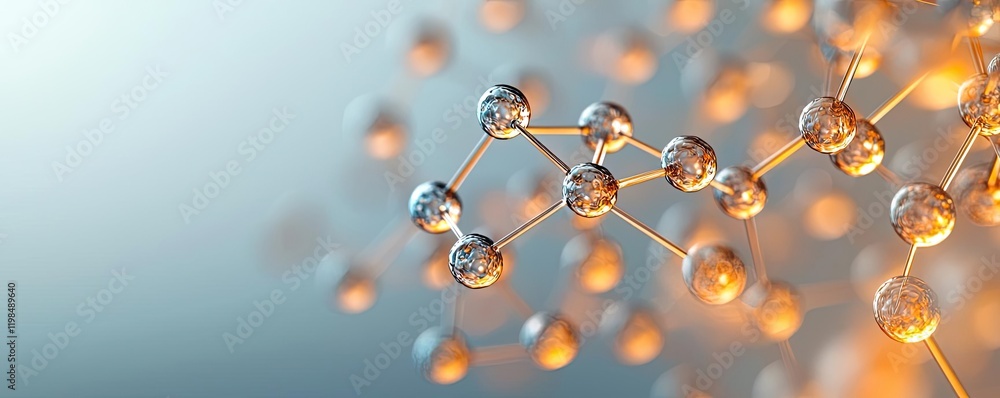 Poster dust pollution concept. close-up view of a molecular structure showcasing interconnected atoms and b