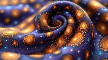 Fototapeta premium Swirling Purple And Orange Fabric Texture