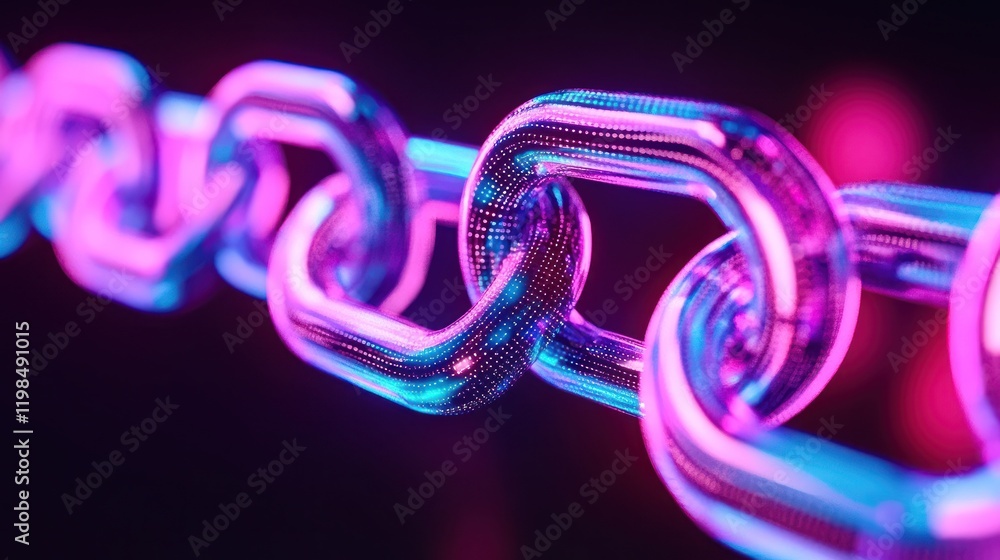 Poster abstract chain link: digital security and network concept
