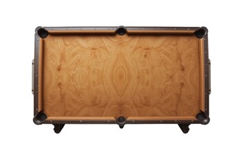 A Empty billiard table top view isolated on transparent background