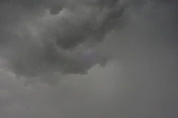The dark sky with heavy clouds converging and a violent storm before the rain.Bad or moody weather...