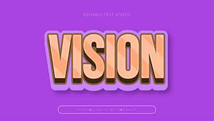 vision editable text effect with peach brown and purple bold gradient style