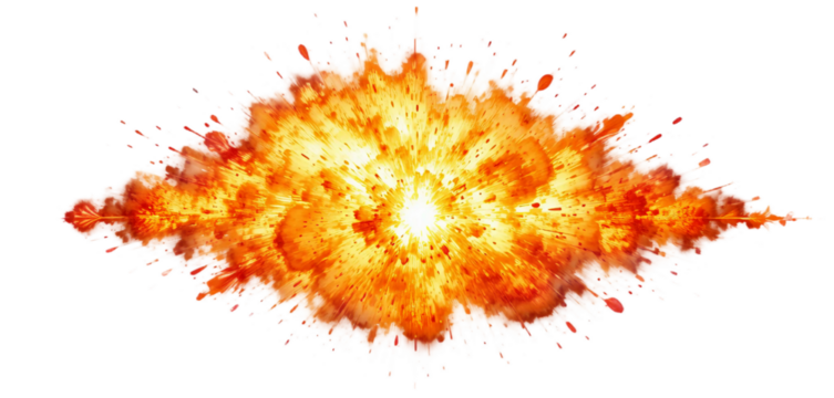 a fire explosion with smoke and sparks
