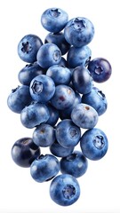 Close-up of fresh blueberries - A close-up of plump, fresh blueberries in a vibrant cluster, showcasing their natural sweetness and antioxidant-rich benefits.  
