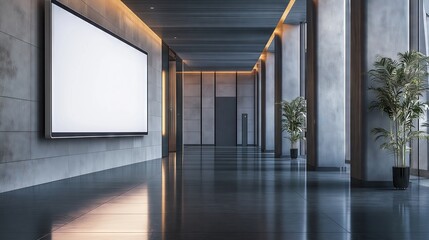 Fototapeta premium Indoor Digital Signage Design Free Mockup Templates for Corporate Lobbies
