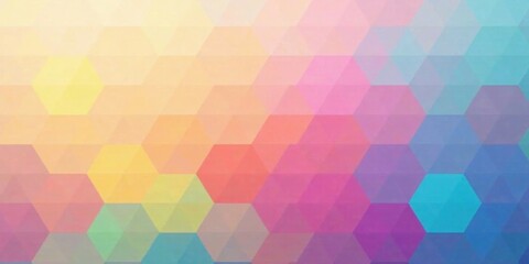 Abstract Hexagon Mosaic Background with Pastel Color Palette and Soft Gradient Transitions
