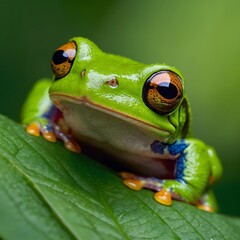 Ha swell’s Frog let Resting on a Lily Pad in a Serene Wetland