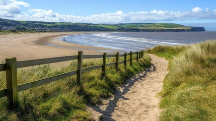 Obraz premium Tranquil Coastal Pathway Near the Beach