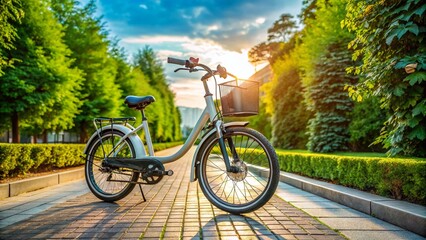 Fototapeta premium Aerial View E-bike Battery Frame Mount: Sustainable Urban Commute Solution