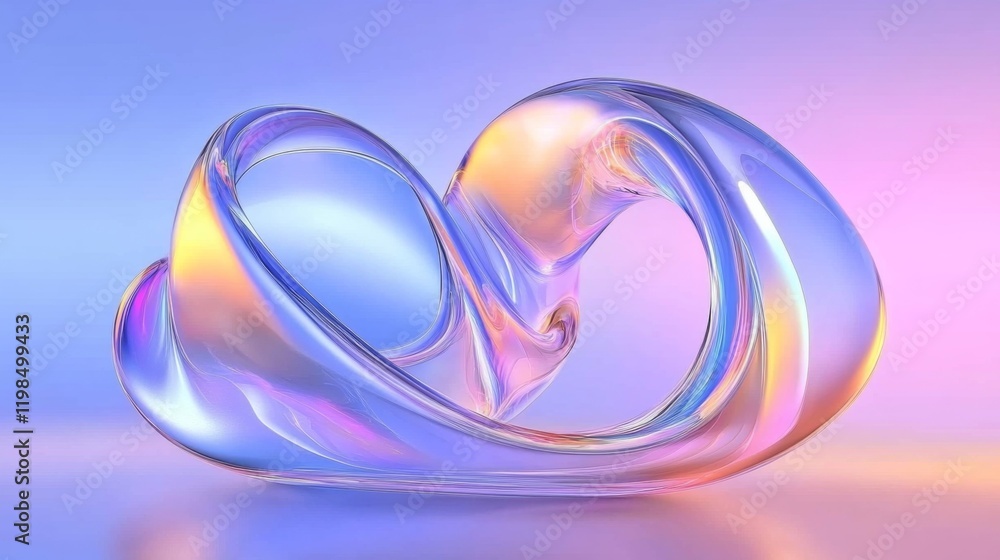 Aufkleber abstract 3d digital art of colorful wave structure with gradient colors evoking energy and movement 