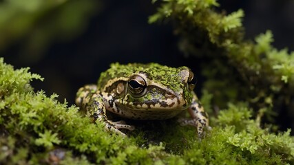 Obraz premium Moonlit Serenity: Whistling Tree Frog Under the Night Sky