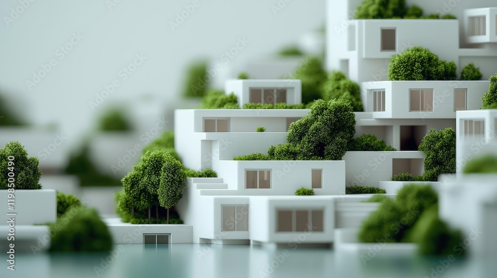 Poster engineer sketching idea. a modern architectural model showcasing innovative, sustainable housing con