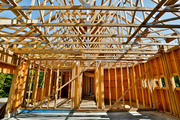 Residential Construction Site Wood Framing Exterior Home Builoding