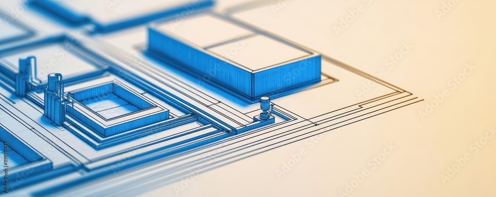 Poster Engineer sketching idea. Modern architectural blueprint showcasing innovative design concepts and structures.