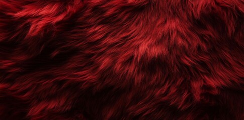 Vibrant Red Fur Texture with Soft Fluffy Appearance and Luxurious Mood, Top-Down View
