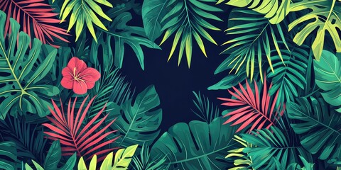 A collection of vector tropical plants and leaves, ideal for creating nature-themed artworks.