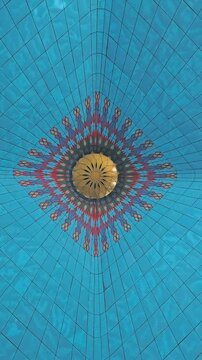 Mosque dome with rotating camera movement in portrait