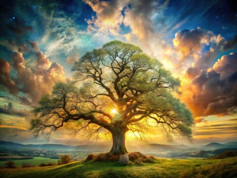 Ancient Norse Othala rune: a double exposure photo merging heritage, wisdom, and spiritual inheritance.