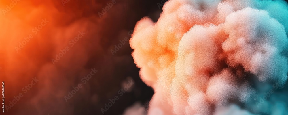 Poster dust pollution idea. a vibrant explosion of colored smoke filling the atmosphere with a dramatic eff