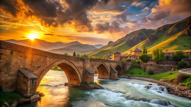 Ancient Stone Bridge Zakho, Iraq - Majestic Landscape Photography