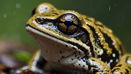 Thrive in the Wild: The Robust Whistling Frog in its Rainforest Home