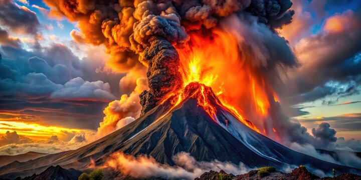 Papua New Guinea's Rabaul erupts: Witness intense volcanic activity through stunning macro images of ash and lava.