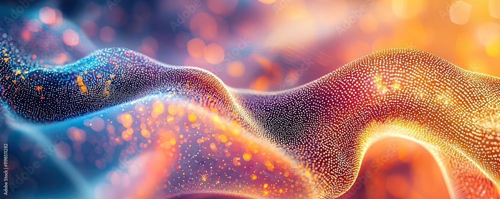 Aufkleber dust pollution concept. vibrant abstract wave with sparkling particles in stunning colors and dynami