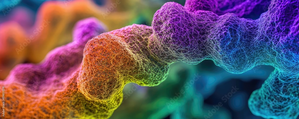 Poster dust pollution concept. vibrant abstract representation of scientific molecular structures with vivi