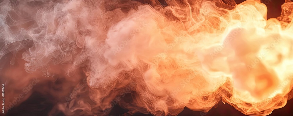 Poster dust pollution idea. vibrant orange smoke swirling in the air, creating an abstract and dynamic visu