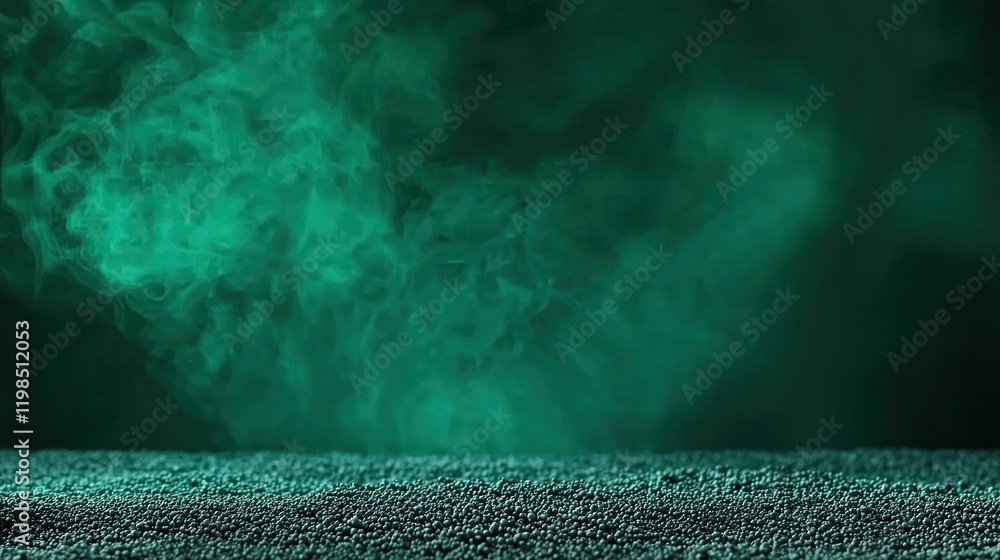 Poster dust pollution concept. a captivating emerald green fog background for creative design projects.