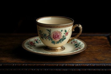 Fototapeta premium Antique Tea Cup And Saucer