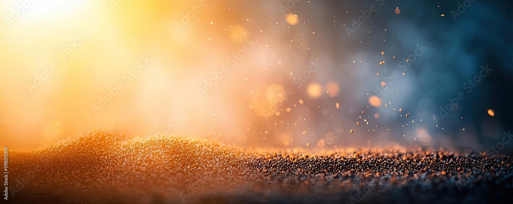 Poster dust pollution idea. a stunning blend of light and texture creating an ethereal landscape ambiance.