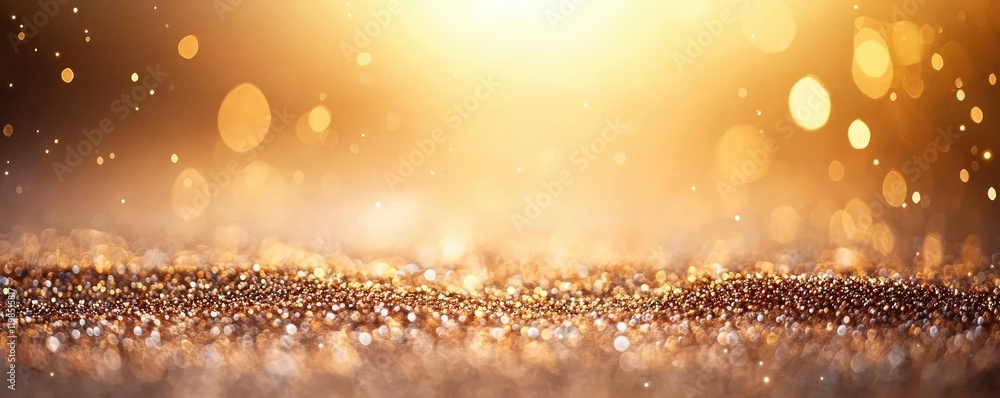 Poster Dust pollution idea. A shimmering golden texture illuminated by soft, warm light creating a magical atmosphere.