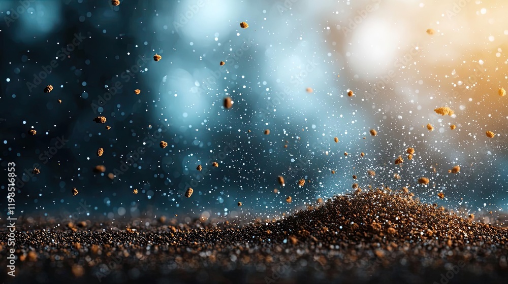 Aufkleber dust pollution idea. a mesmerizing close-up of dust particles suspended in the air, creating a dream