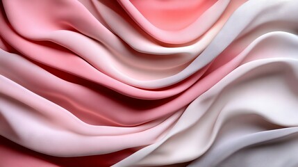 Obraz premium A close up of a pink and white fabric with folds