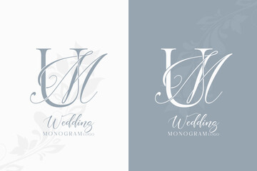MU monogram logo UM initial letter wedding logo monogram logo