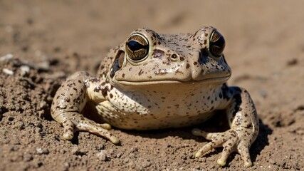 Giant Burrowing Frog Ready to Dig Deeper into its Sandy Burrow