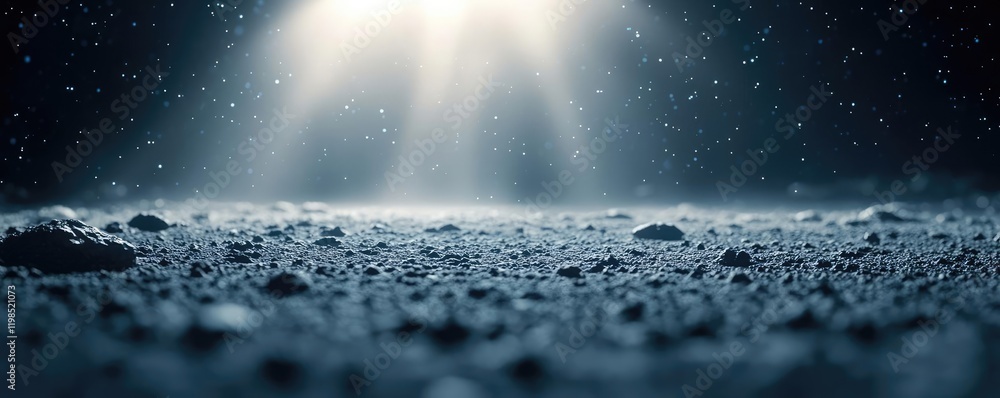 Aufkleber dust pollution idea. mysterious underwater scene with light rays illuminating the tranquil surface.