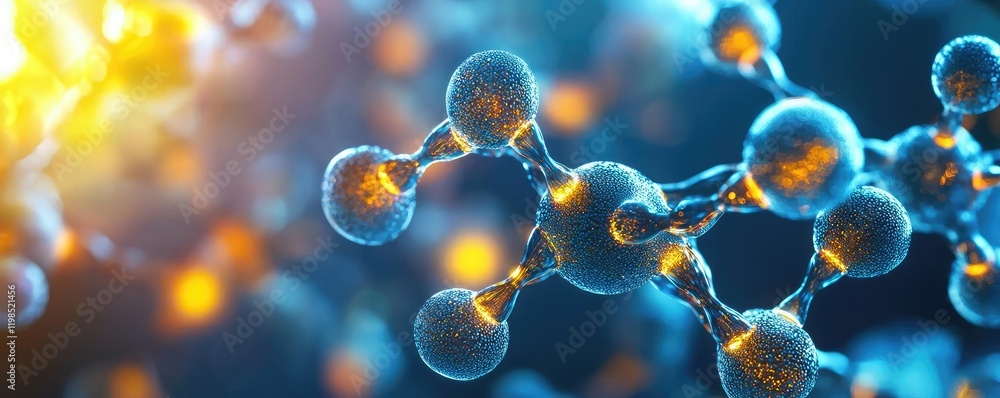 Poster dust pollution idea. abstract molecular structure with vivid colors for scientific and educational t