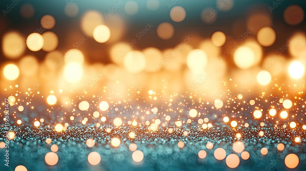 Poster Dust pollution idea. A mesmerizing display of shimmering bokeh lights on a textured surface.