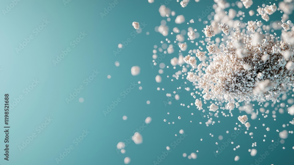 Poster dust pollution concept. a close-up of colorful particles hovering in air, showcasing motion and beau