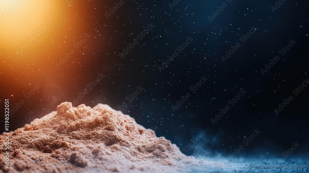 Poster Dust pollution concept. An abstract composition showcasing particles in a cosmic environment.